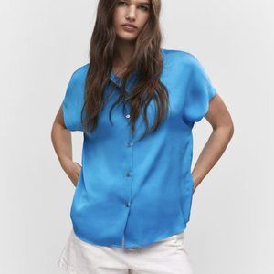Mango Short-Sleeve Button Down Shirt